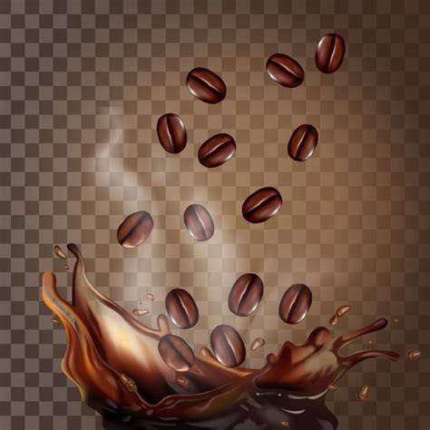 Falling Coffee Beans Hd Transparent Realistic Coffee Beans Falling