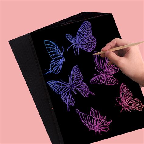 Scratch Paper Art Set Rainbow Magic Scratch Paper for Kids Black ...