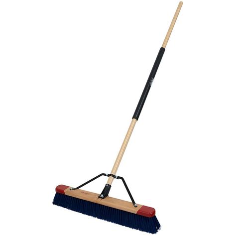 Harper In Premium Outdoor Hardwood Steel Handle Push Broom For Dirt