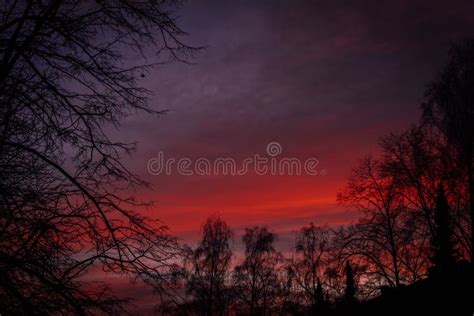 Sunrise/sunset. Red sky. stock photo. Image of clouds - 108945938