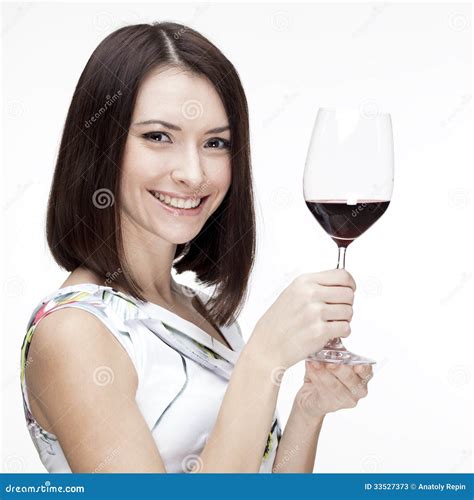 Woman Holding Wine Glass Stock Image Image Of Brown 33527373