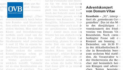 Adventskonzert Von Donum Vitae Ovb Heimatzeitungen