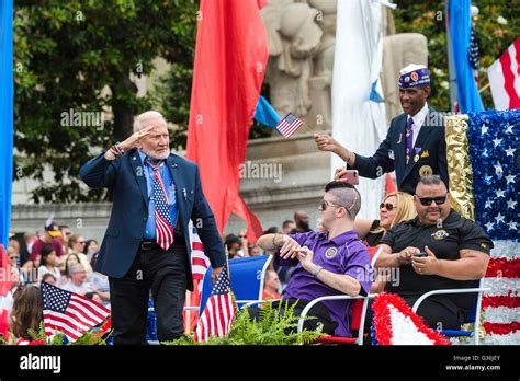 Nasa Astronaut Buzz Aldrin Salutes Disabled Veterans During The