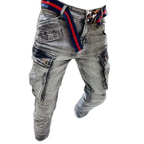 Faded Slim Fit Men Grey Denim Cargo Jeans At Rs Piece In New Delhi