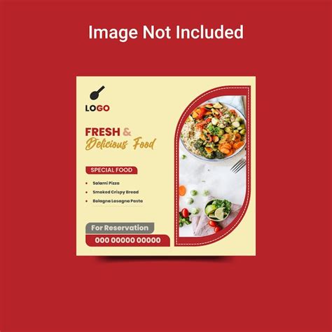 Premium Vector Restaurant Instagram Social Media Post Banner Design Template Vector