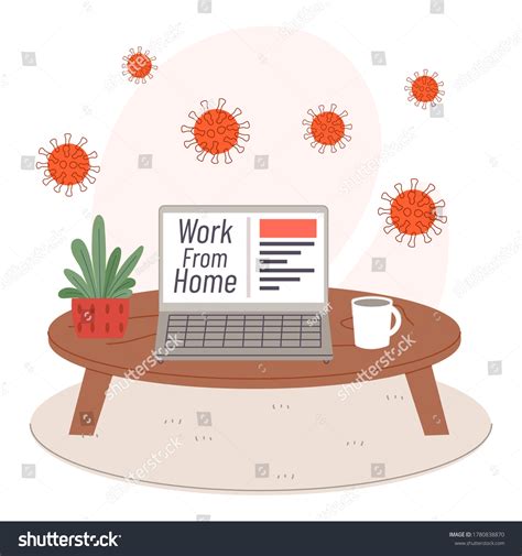 Work Home Vector Illustration Cartoon Flat Stock Vector (Royalty Free ...