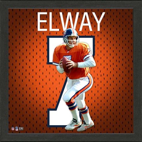 John Elway Broncos Impact Jersey Custom Framed Photo Pristine Auction