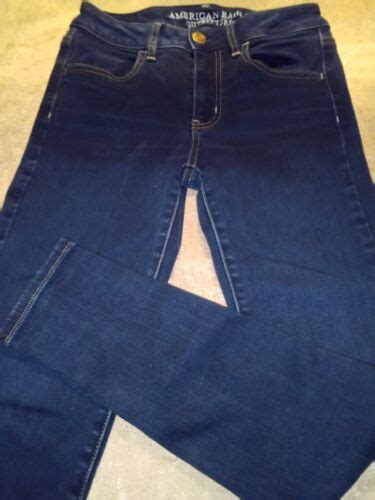 American Eagle Aeo Womens Jeans 4s Mid Rise Super Stretch Skinny Dark