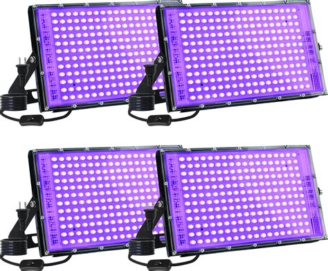 Meekbos Pack W Led Blacklight Uv Black Lights For Glow Party