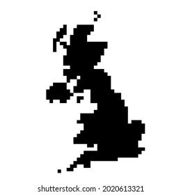 United Kingdom Map Silhouette Black Square Stock Vector Royalty Free