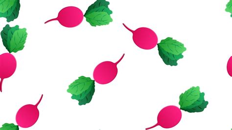 Vegetarian food collection Radish and spinach Seamless pattern 14252520 ...