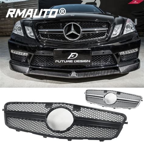 Pin Front Grill Grille Gloss Black Amg For Mercedes Benz E