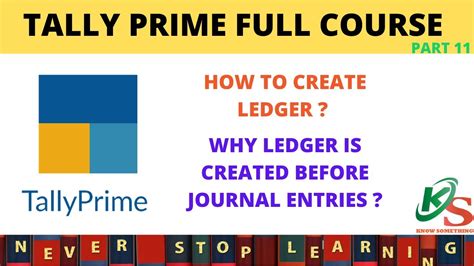 TALLY PRIME Ledger Creation YouTube