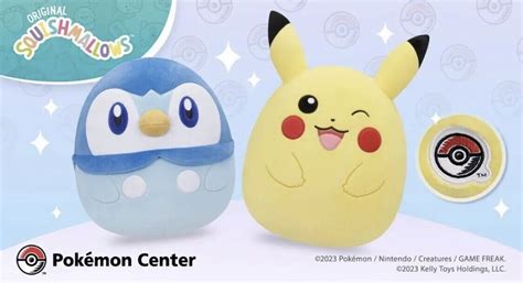 Mavin Squishmallow Pokemon Center Piplup Winking Pikachu Set