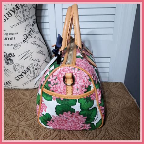 Dooney And Bourke Pink Hydrangea Satchel With Matching Coin Etsy