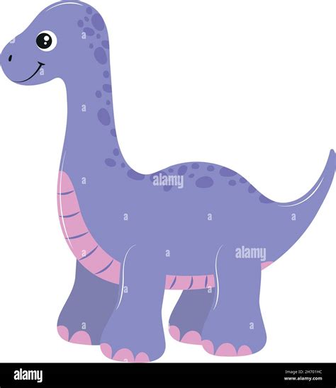 Purple Cute Brachiosaurus Stock Vector Image Art Alamy