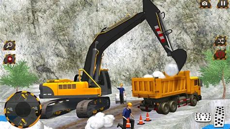 Direksiyonlu Kepçe Kamyon Simülatör Oyunu Snow Excavator Road