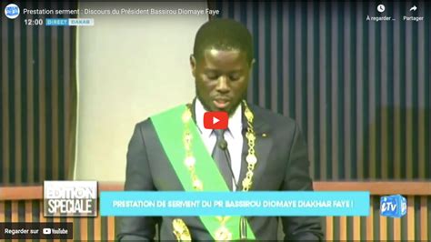 C R Monie De Prestation Serment Discours Du Pr Sident Bassirou