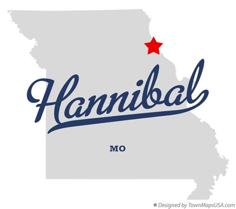 Map of Hannibal, MO, Missouri