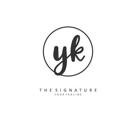 Y K Yk Initial Letter Handwriting And Signature Logo A Concept Handwriting Initial Logo With