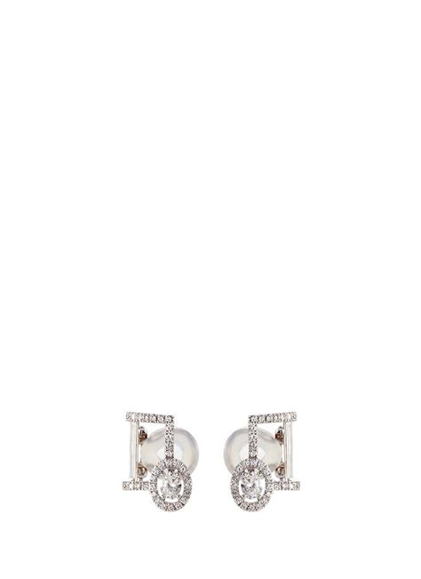 Messika Glam Azone K White Gold Diamond Pav Clip On Ear Cuffs