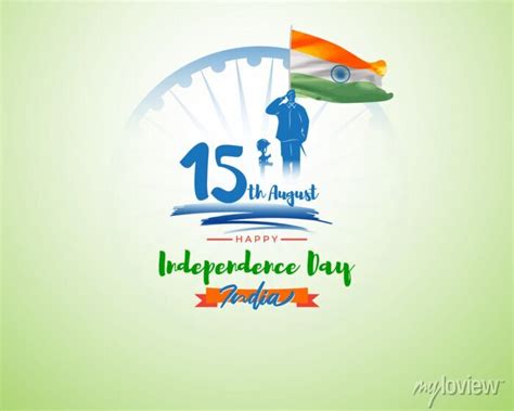 Vector Illustration For Indian Independence Day August Wall Mural