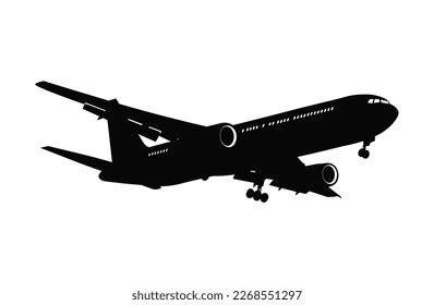 Airplane Silhouette Black High Vector Stock Vector (Royalty Free ...