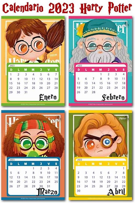 Calendario De Harry Potter PDF Calendario 2023 Para Llenar Calendario