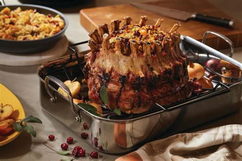 Crown Roast Of Pork With Apple Cornbread Stuffing