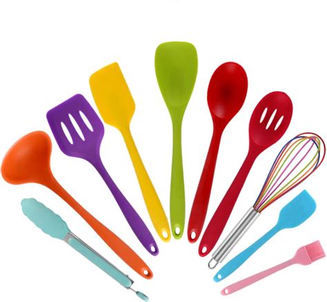 Amazon HEKANG 10 Piezas De Utensilios De Cocina De Silicona Con