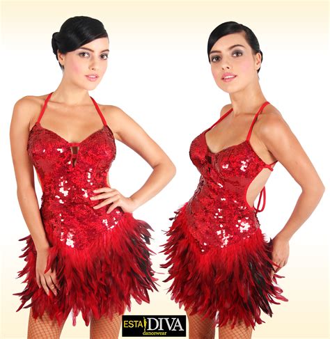 Showgirl Dress Ave De Vegas Sequin Feather Dress 1 1 €12800 Esta Diva Dancewear Dance