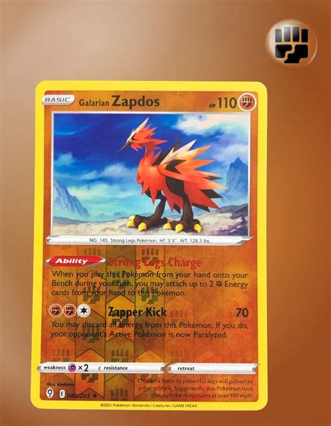 Galarian Zapdos Evolving Skies 082 203 Reverse Holo TCG Coleccionistas