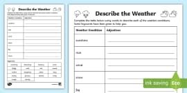 Weather Caption Writing Activity Twinkl Teacher Made