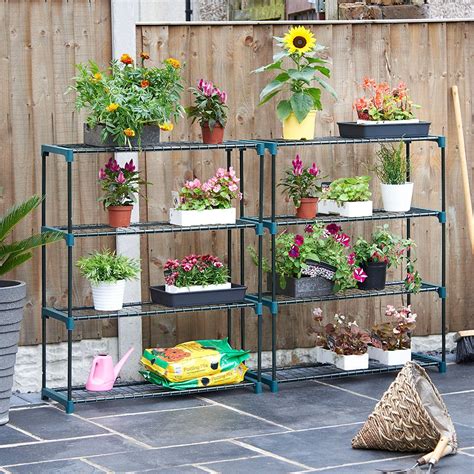 2 X 4 Tier Garden Shelving Unit Tiered Garden Plant Stands Outdoor