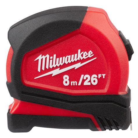 Milwaukee 26 Ft Tape Measure 8 Mm Sae Metric Measuring Tool Heavy Duty