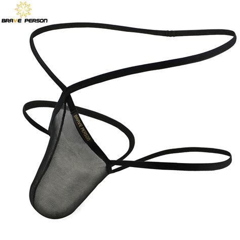 Brave Person Sexy Transparent Men S Briefs Thongs Jockstrap Penis Pouch