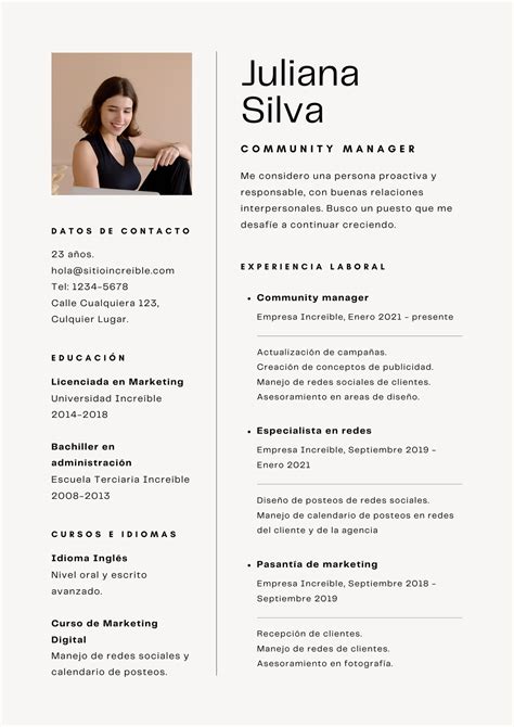 Página 8 Plantillas para curriculum vitae para editar gratis Canva