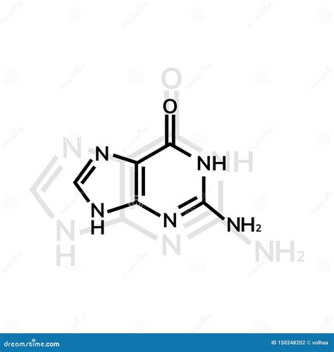 Guanine Chemical Formula Stock Vector Illustration Of Icon 150248202