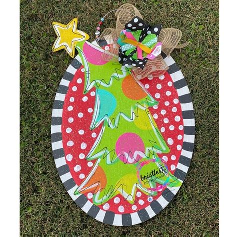 Template Door Hanger Christmas Tree Etsy