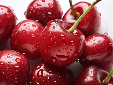 Premium Photo Cherry Delight Fresh Cherries On White Background