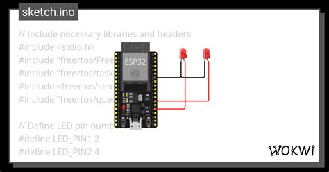 Freertos 2 Leds Wokwi Esp32 Stm32 Arduino Simulator