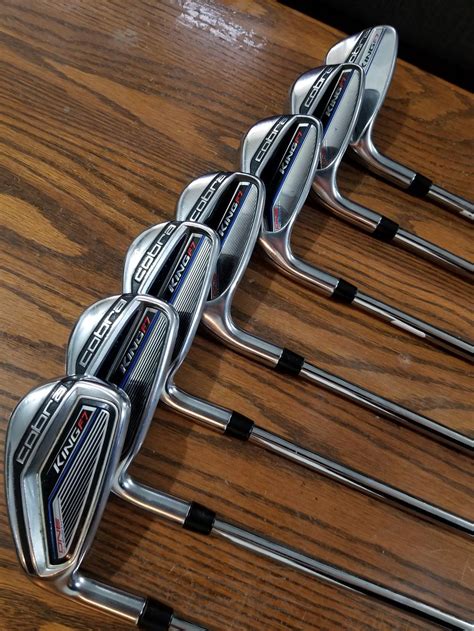 Used Cobra Left Hand King F7 One Length Iron Set Regular Flex Steel ...