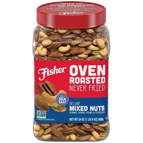 Fisher Oven Roasted Never Fried Deluxe Mixed Nuts With Sea Salt