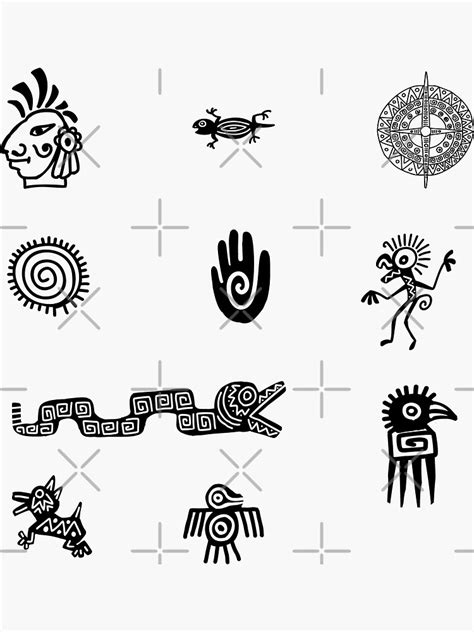 "Mexican Ancient Symbols Aztec Mayan Art" Sticker for Sale by myrgomez ...