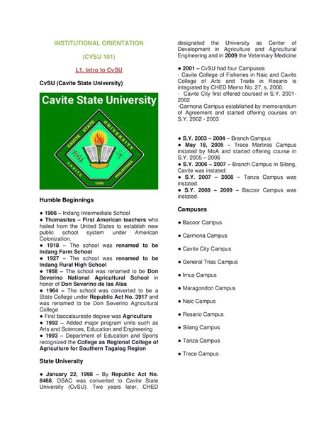 Institutional Orientation Cv Su 101 Reviewer Institutional