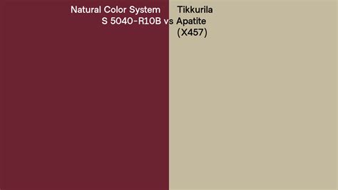 Natural Color System S 5040 R10B Vs Tikkurila Apatite X457 Side By