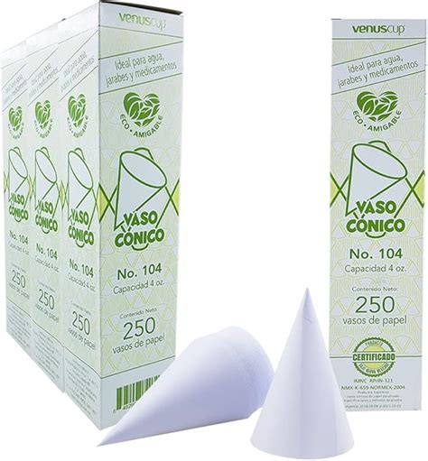 4 PACK Paquetes 1000 Vasos Vaso Papel Agua Desechable Cono Blanco