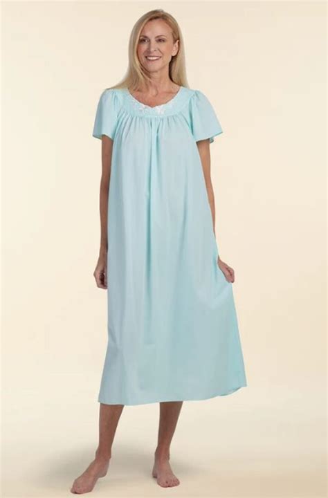 Miss Elaine Tricot Long Nighty Sea Foam Style Lingerie And