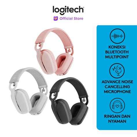 Promo Logitech Zone Vibe 100 Headphone Wireless Bluetooth Noise Cancelling - Off White Cicil 0% ...