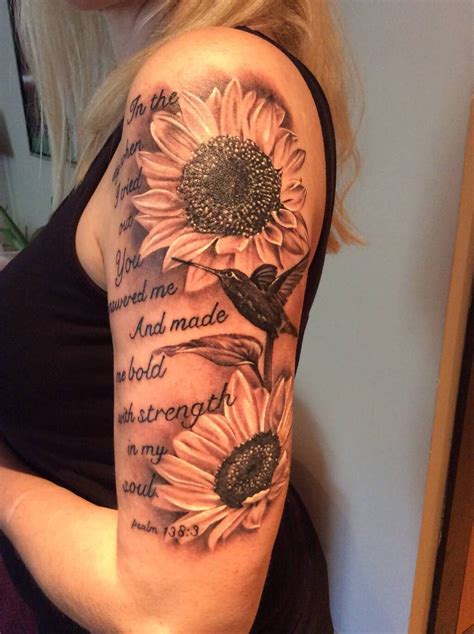 Sunflower And Roses Half Sleeve Tattoo Best Flower Site